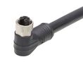Cordset, Black, Angled, 12A, 16AWG, 20m, M12 Socket - Pigtail, Conductors - 4