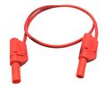 Messleitung mit starrer Isolierhülse, stapelbar, Bananenstecker, 4 mm, PVC, 32A, 1kV, 2m, 2.08mm², Rot