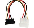 Sisäinen virtajohto Molex, uros - SATA, 15 nastan naaras 150mm Monivärinen