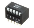Piano DIP-switch, Kort arm, 2.54mm, Kretskortsstiften