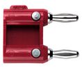 Test Adapter 2x Banana Plug 5 mm - 2x Banana Socket 4 mm 15A 5kVAC 39.3mm Red