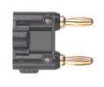 Test Adapter 2x Banana Plug 5 mm - 2x Banana Socket 4 mm 15A 5kVAC 39.3mm Black