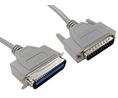 Male 25 Pin D-sub to Male Centronics Parallel Cable, 5m, Grey Sheath
