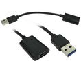 Cable, USB-C Plug - USB-A Socket, 150mm, USB 3.1, Black