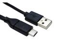 Cable, USB-A Plug - USB-C Plug, 2m, USB 2.0, Black