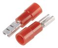 Spade Connector, Partially Insulated, Red, 0.5 ... 1.5mm², Socket, Pack of 100 pieces