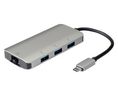 USB-hub, USB-C-stekker, 3.0, USB-poorten 3, USB-A-aansluiting / RJ45-aansluiting