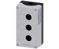 Grey Metal SIRIUS ACT Push Button Enclosure - 3 Hole 22mm Diameter