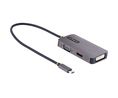 Multi-Port-Adapter, USB-C-Stecker - HDMI-Buchse / DVI-Buchse / VGA-Buchse, Silber