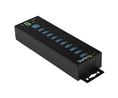 Industriell USB-hub med ESD- och överspänningsskydd, 10x USB-A-uttag, 3.0, 5Gbps