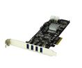 PCI Express USB-A Card Adapter with SATA and LP4 Power, 4x USB 3.0, PCI-E x4
