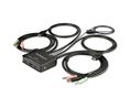 Cable KVM Switch, 3840 x 2160, HDMI Socket / 2x USB-A Socket / 2x 3.5 mm Stereo Socket - 2x HDMI Plug / 2x USB-A Plug / 4x 3.5 mm Stereo Plug