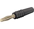Banana Plug Insulated Unshrouded 2 mm Brass Gold 30VAC 60VDC 10A Soldering Black Pack of 5 pieces