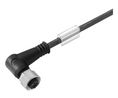 Cordset, M12 Socket - Bare End, 4 Conductors, 10m, IP68 / IP67 / IP66 / IP65, Black