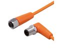 ifm electronic Male 1 way M12 to Female 1 way M12 Sensor Actuator Cable, 0.3 m Leiter, 300mm, IP65 / IP67 / IP68 / IP69K, Orange