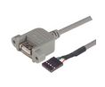 USB 2.0, Female Female to Female, 500 mm, Grey