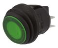 Illuminated Rocker Switch, 20V, 10 A / 16 A / 20 A, 2NO, 250V, ON-OFF, IP65, Black / Green