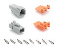 Kit, Fiche mâle / Prise / Prise / Broche, 2 Contacts