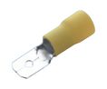 Spade Connector, Partially Insulated, Yellow, 4 ... 6mm², Plug, Pack of 100 pieces