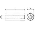 Spacer Bolt, 12mm, M2.5, Nickel-Plated Brass