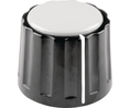Plastic rotary knob with line 20mm Black Plastic White Indication Line