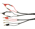 Kelvin Test Lead PVC 1A Gold-Plated 700mm 0.22mm² Black, Red, White
