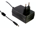 Medical Power Supply GSM18E 24V 750mA 18W Euro Type C (CEE 7/16) Plug 2.1 x 5.5 mm Barrel Plug