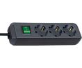 Outlet Strip Eco-Line 3x DE Type F (CEE 7/3) Socket - DE Type F (CEE 7/4) Plug Black 3m