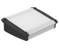 Alu-Topline Series Black, Natural Anodised ABS, Aluminium Desktop Enclosure, Sloped Front, 200 x 181.2 x 68.2mm