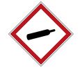 Simbolo GHS - Gas compresso, Diamante, Nero/rosso su bianco, Poliestere, Avviso, 250pz.