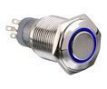 Pushbutton Switch, Vandal Proof, Blue, 2CO, IP67, Momentary Function