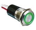 Pushbutton Switch, Vandal Proof Momentary Function 3.5V Green 1NO IP66 Open End