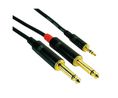 Audiokabel, Stereo, Klinkenstecker 3.5 mm - 2x Klinkenstecker 6.35 mm, 5m