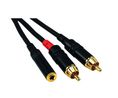 Audiokabel, Stereo, 3.5 mm Jack Socket - 2x RCA-Stecker, 300mm