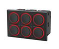 Tastenfeld, 6 Tasten, unbeschriftet, 16 Pins, IP5K4, rote LED, 12V