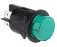 Molveno Illuminated Push Button Switch, Latching, Panel Mount, 25mm Cutout, DPST, Green LED