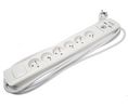5m 6 Socket Type E - French Extension Lead, 250 V 5m White