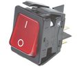 Tuimelschakelaars, 16 A, 2NO, 250V, AAN-UIT, Zwart/rood