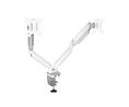 VESA Arm, Clamp / Grommet, 8kg, 32" (81.3 cm), Supported Displays - 2, White