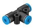 Liitin, Paineilma, Messinki, 34.4mm, Ø4 mm, työntöliitin, 10 kappaleen pakkaus
