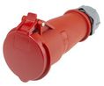 AM-TOP IP44 Red Cable Mount 3P + N + E Industrial Power Socket, Rated At 32A, 400 V
