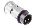 IP44 Purple Cable Mount 2P Industrial Power Plug, Rated At 16A, 20 ... 25 V