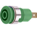 Banana Socket Green 4 mm Brass Gold 1kVAC 1kVDC 24A Blade Terminal, 4.8 x 0.8 mm Pack of 2 pieces