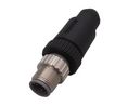Circular Connector, M12, Plug, Straight, Poles - 4, Crimp, Cable Mount