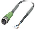 Cordset, M12 Socket - Bare End, 5 Conductors, 10m, IP65 / IP67, Black / Grey