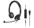 Sennheiser SC 75 USB MS Black Wired USB A, Jack Plug On Ear Headset, Black