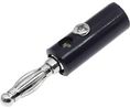 Banana Plug Insulated Retractable 4 mm Brass Nickel 60VAC 30VDC 32A Black Pack of 5 pieces