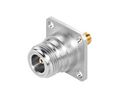 RF Adapter, Panel Feed-Through, N Socket - SMA Socket, 50Ohm