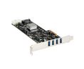 PCI Express USB-A Card Adapter with SATA and LP4 Power, 4x USB 3.0, PCI-E x4