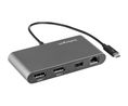 Multi-Port-Adapter, USB-C-Stecker - DisplayPort-Buchse / RJ45-Buchse / USB-A-Buchse, Silber